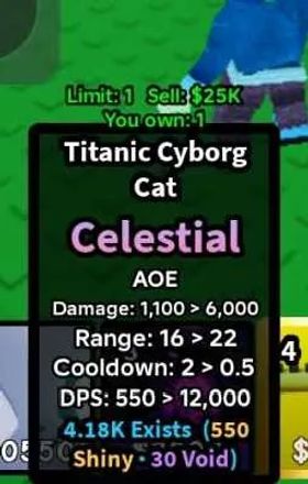TITANIC CYBORG CAT   (CELESTIAL)             SLOP TOWER DEFENSE