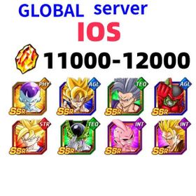 IOS[GLOBAL][INSTANT]10000-11000 Dragon Stones+LR8 The character in the picture|10-18 LR limited role DRAGON BALL Z DOKKAN BATTLE Farmed Starter Account|SKU05|Dragon Ball Z Dokkan Battle