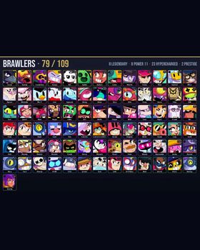 🏆 21.7K Trophies • 🎮 79/109 Brawlers • 🎨 131 Skins • ⭐ 8 Legendary • ⚡ 23 Hypercharged • 💪 8 Maxed P11 • 👑 2 Prestige • 💎 3 Legendary / 3 Mythic / 2 Hypercharge Skins • 🔥 Godzilla Buzz, Outlaw Colt, Bandita Shelly, Constructor Jacky m9542609500
