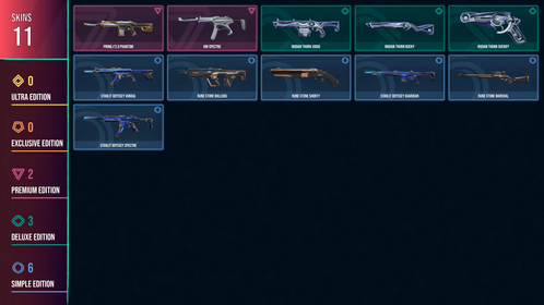 🥑 AP 🥑 11 SKINS 🥑 VALUE: 3550 VP 🥑 Prime//2.0 Phantom 🥑 Ion Spectre 🥑 Iridian Thorn Judge 🥑 Iridian Thorn Bucky 🥑 Iridian Thorn Sheriff 🥑 Starlit Odyssey Vandal 🥑 Rune Stone Bulldog 🥑 Rune Stone Shorty 🥑 Starlit Odyssey Guardian 🥑 Rune Stone Marshal 🥑 Starlit Odyssey Spectre 🥑 RANKED READY 🥑 40 LEVEL 🥑 INSTANT DELIVERY 🥑 FULL ACCESS 🥑 FV8yC 🥑