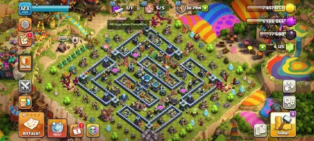 TH13 MAX➤100% FULL MAX NOTHING LEFT ➤1200+ CWL MADEL➤4K GEMS➤ALL EPIC EQUIPMENT ALMOST MAX➤HERO-75-75-50-50-25➤NC FREE➤FULL ACCESS