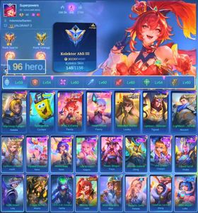 HERO 96 SKIN 148 | EMBLEM GOOD| COLECTOR NATALIA| CYPLOPS SPOBENGEBOB| PACE FANNY| EPIC KHUFRA| INSTANT DELIVERY