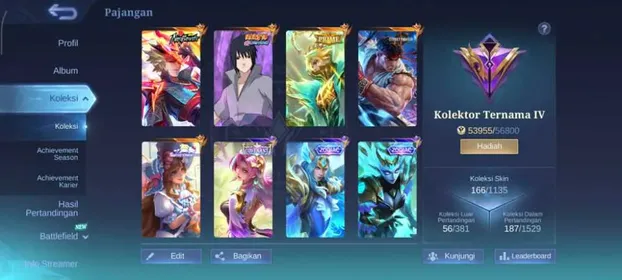 [GLOBAL SERVER] [166 SKIN] | PAQUITO STREET FIGHTER + SUYOU SASUKE + LING NEOBEAST + GRANGER PRIME + BENEDETTA CONVENANT + ZODIAC LANCELOT + ZODIAC SELENA + FLORYN HELLO KITTY