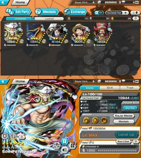 LVL 8 - 4 EX META 2 MAX - NEW EXTREME MARCUS MARS MAX - EDWARD NEWGATE MAX - LUFFY - ROGER - BR586