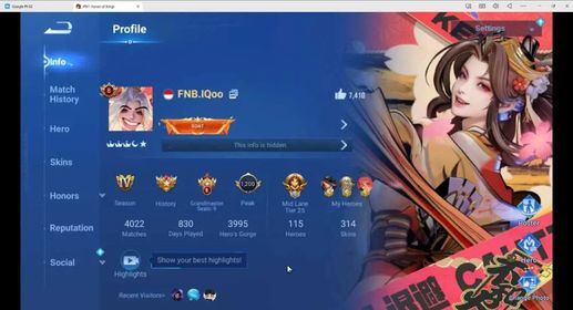 Global Highend|115H 314SKIN|3 Flawless,2Mythic,Many Legendary and Collab skin,KICskin|highest rank GM|TakeMail Check SS HOK731Z