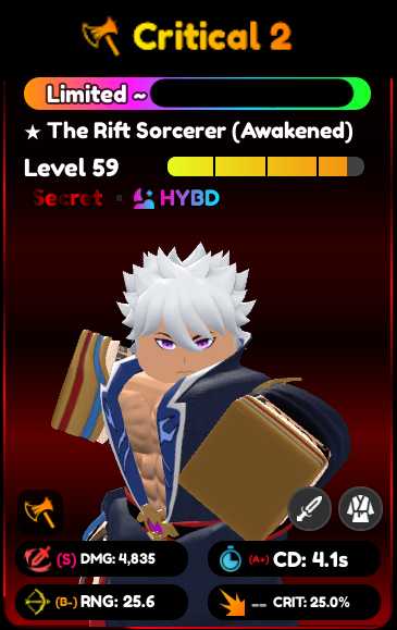 The Rift Sorcerer Evolved S A+ B+ Lvl.59 Secret Gojo Roblox - Anime ...