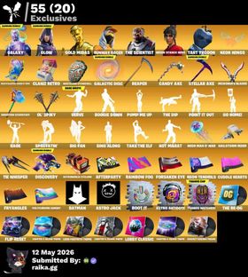 134 SKINS | Galaxy | Glow | Loki | Candy Axe | Reaper