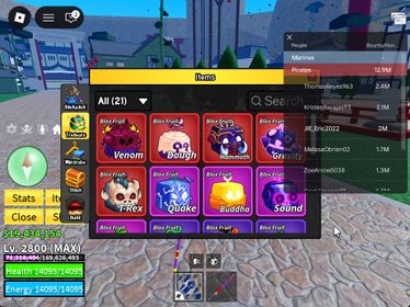 ID 619:Level 2800+God+ Dough Mammoth T-rex Gravity Venom Inven|Unverified Account|Auto Delivery|Blox Fruits