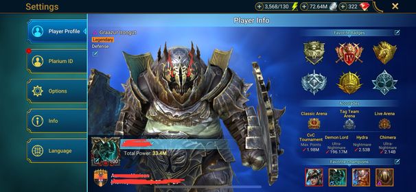 [7 Mythical Champions][33.4M] Lady Mikage,Lazarius(6*),Krixia(6*),Nais,Frolni,Embrys,Karnage + 303 LEGENDARY (Marius(6*),Narses+1(6*)+Ankora+1,Siphi(6*) 423+Rotos+1,Titus(5*)+Wixwell x2,Acrizia(6*)+Gnut...) + 1k UNM + 1k NM HYDRA + 25 SD/25 SHOGUN AUTO