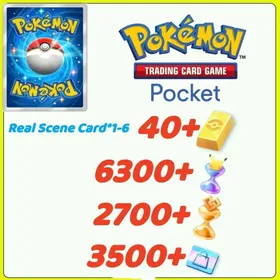Global Server / Pokémon Gold Bricks*40 - Pack Opening Hourglass*6300- Challenge Hourglass*2700-Shop Ticket×3500 -Real Scene Card*1-6/Android/iOS interoperability