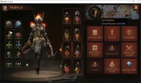 SEA - Verathiel | 60(448) Demon Hunter - Gladiator | CR 33195 | Reso 495 | HELL III | Duskprowler Lv30 (*1) | CS Free | DI080B