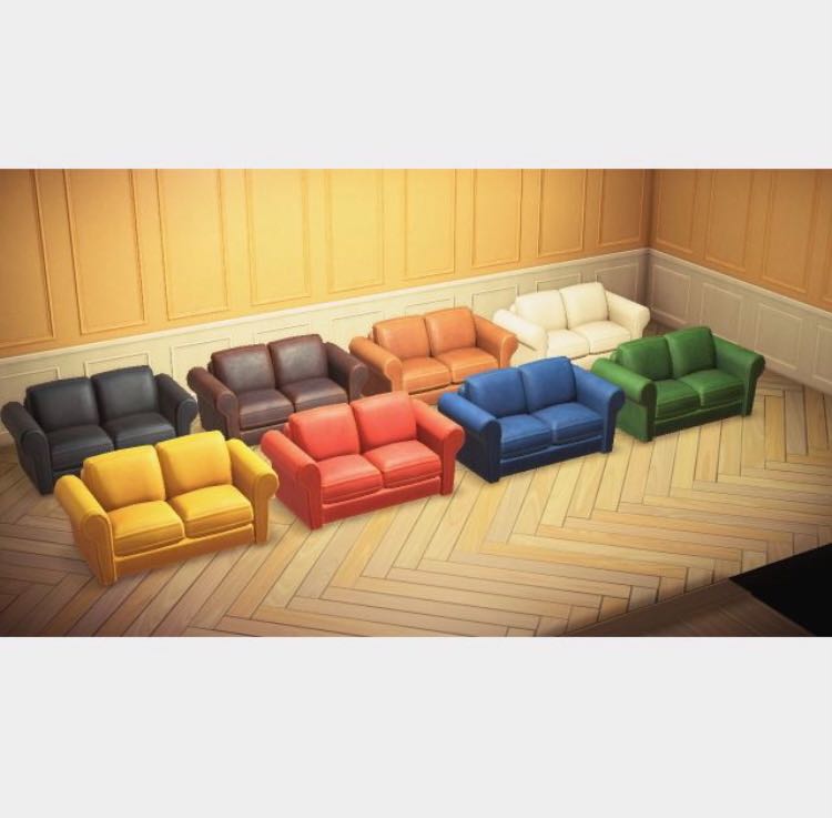 Double Sofa Set ACNH Furniture (Animal Crossing New Horizons)