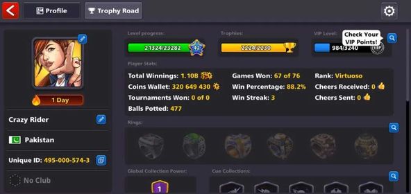300M coins | Fb login ( 300M ) | Level 30 + | 40 + Cash 💲 | 1x Pool Pass Buy | ANDROID/PC/IOS