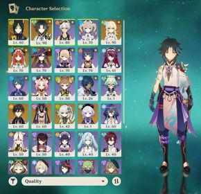 NA AR53 | 5 stars*8 | Xiao+Zhongli+Nahida+Cyno+Nilou+Tighnari+Qiqi+Mona lots of 4* characters and weapons Female endgame account |40 characters