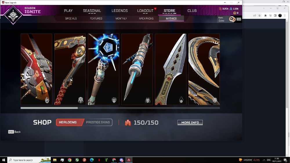 PC LVL 337 HEIRLOOM SHARD BALLER 66 BP S1 (66) WITH THE RAREST SKINS IN