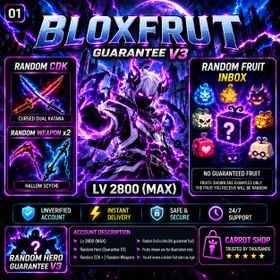 Blox Fruits | 2800 (MAX) | UNVERIFIED ACCOUNT | INSTANT DELIVERY