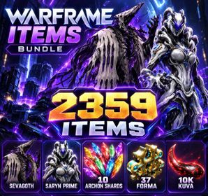[2359 ITEMS] Sevagoth + Saryn Prime + 10 Archon Shards + 37 Forma + 10K Kuva + 3 Orokin | Warframe Twitch Drops