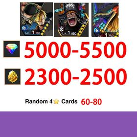 Global|Android/Only|5000-5500RD|2300-2500GF+The Four Emperors Marshall D. Teach+zoro sanji+St. Marcus Mars+60-80random 4-star characters100% Safe Account|