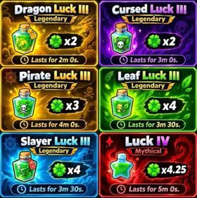 7 Type Luck Potion x75 | Anime Dice