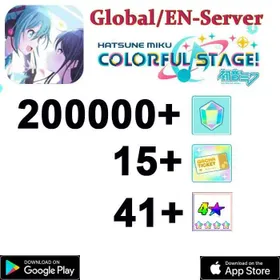 H【GLOBAL】 200000+ Gems]+Random 41 four-star +3 star character roll× 15/ Project Sekai Colorful Stage ft. Hatsune Miku PJSekai]/Android/iOS interworking