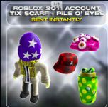 ROBLOX 2011 Account 22+ Offsales/Limiteds Pile O' Eyes Tix